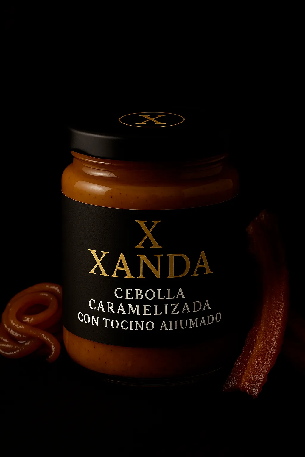Salsa gourmet de cebolla caramelizada con tocino ahumado de Xanda