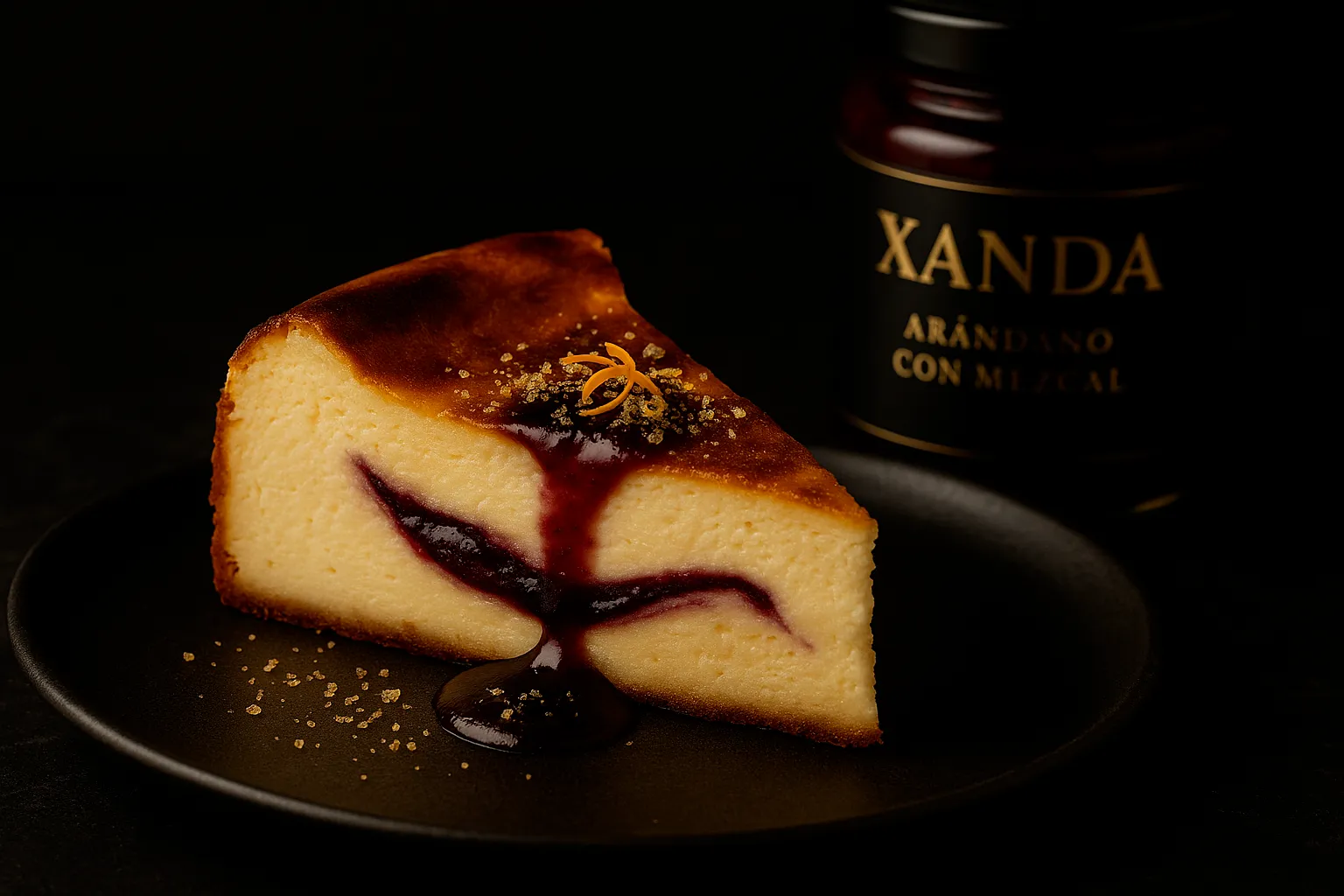 Cheesecake Vasco con Arándano + Mezcal Xanda